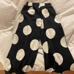 lazy oaf giant polka wide leg trousers